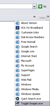 Toggle images icon on IE toolbar